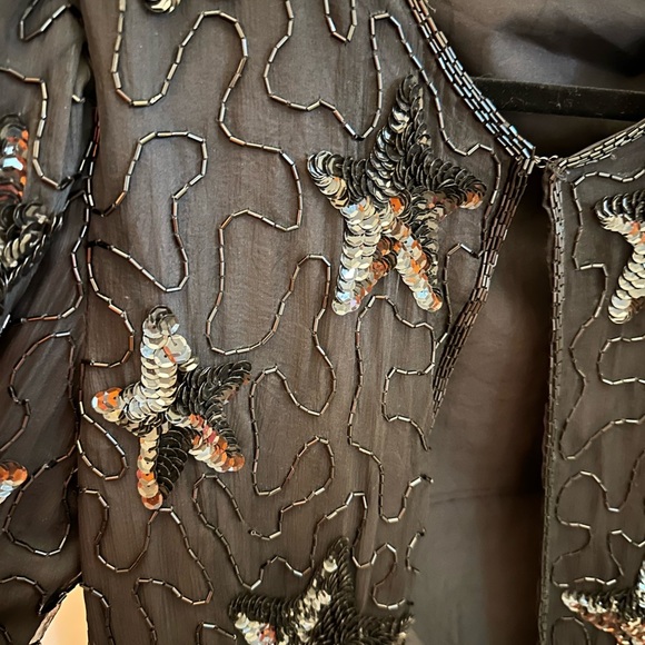 VINTAGE Y2K FELICITY PXL silk beaded woman evening party old money luxury jacket - Picture 5 of 13